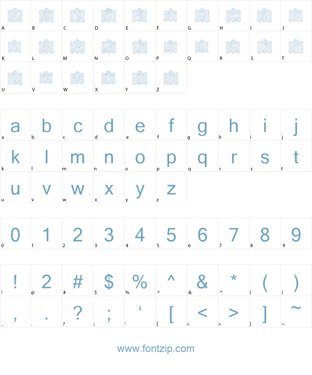 Ribbon Caps Font Character